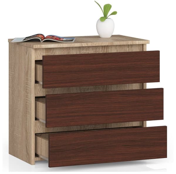 KOMMOD CL3 3SZ CLP DĄB SONOMA / WENGE