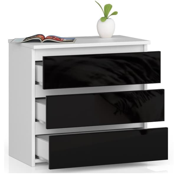 NATBORD CL3 60 cm HVID / SORT GLANS