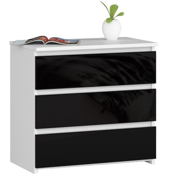 NATBORD CL3 60 cm HVID / SORT GLANS