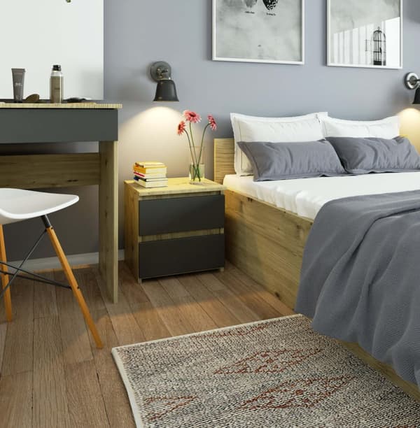 KOMMODE CL2 2SZ CLP DĄB ARTISAN / GRÅ