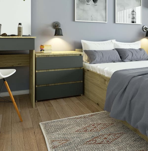 KOMMODE CL3 3SZ CLP DĄB ARTISAN / GRÅ
