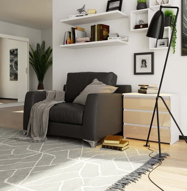 Natteskab CL3 60 cm 3 skuffer - hvid-kapucino højglans