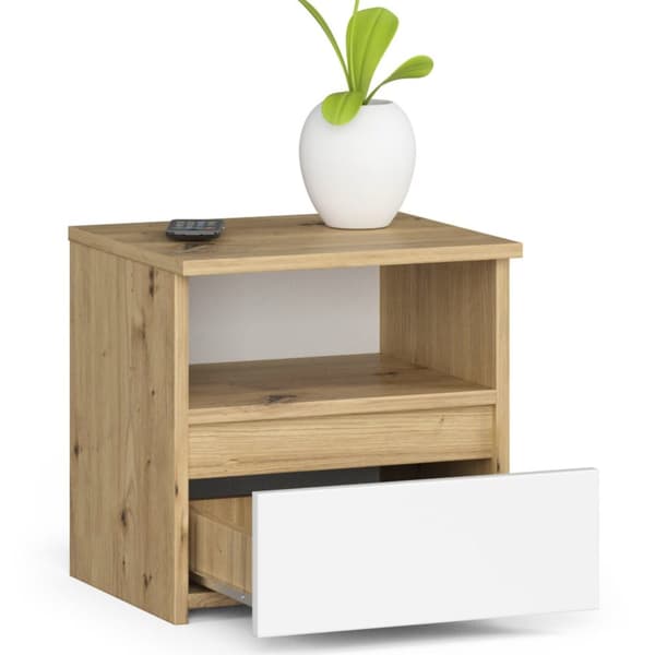 KOMODA CL1 DĄB ARTISAN / VALKOINEN