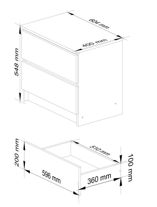 KOMMOD K60 2SZ CLP DÅB CRAFT
