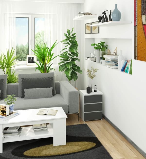 KOMMODE CL3/40 HVID / GRÅ