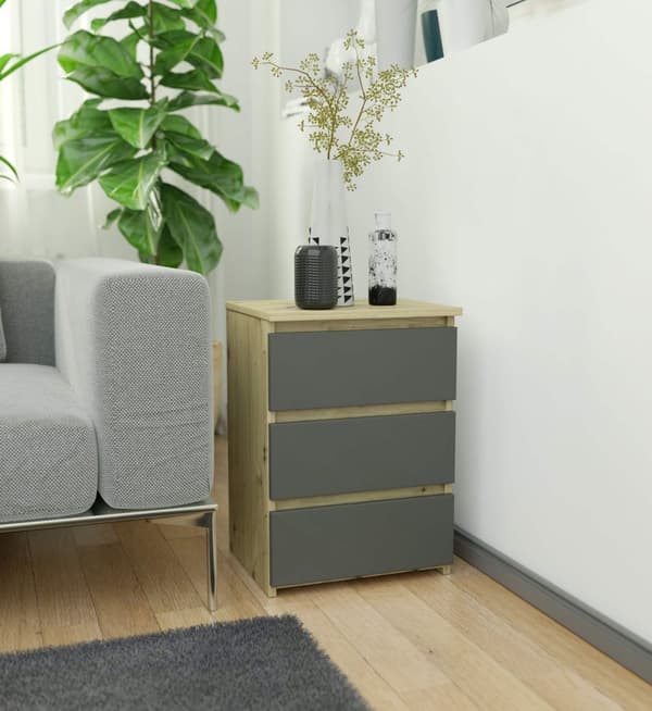 KOMMODE CL3/40 DĄB ARTISAN / GRÅ