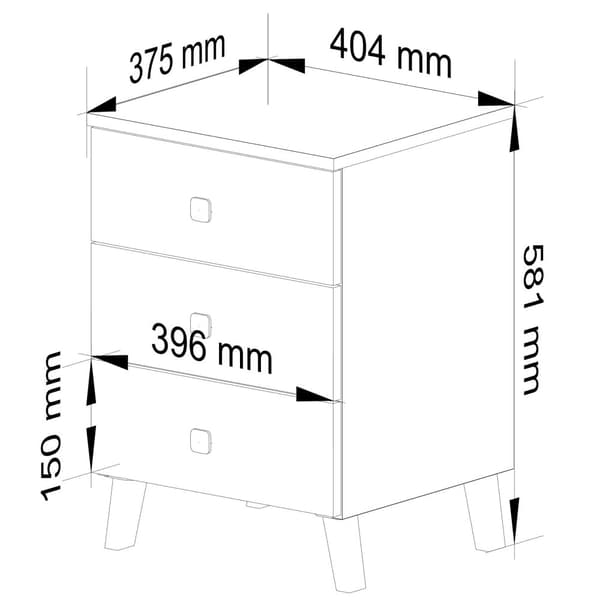 KOMMODE MOBI K-03 HVID SORT