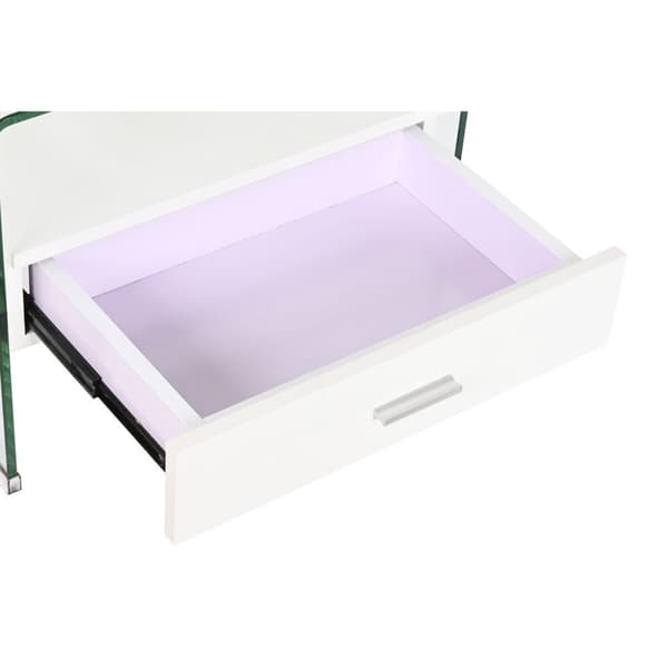 Natbord DKD Home Decor Hvid Gennemsigtig Krystal Træ MDF 50 x 40 x 45,5 cm