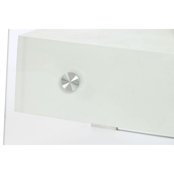 Natbord DKD Home Decor Hvid Gennemsigtig Krystal Træ MDF 50 x 40 x 45,5 cm