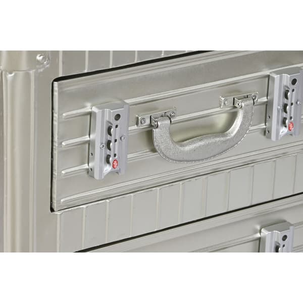 Natbord Home ESPRIT Sølvfarvet Metal Træ MDF 46 x 39 x 63 cm
