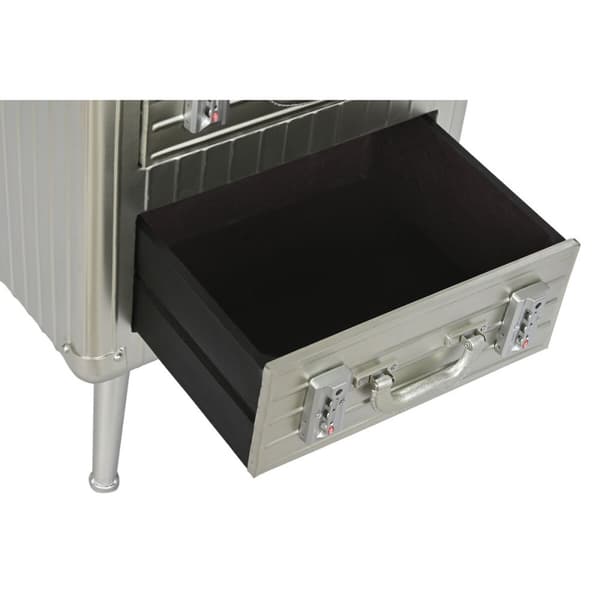 Natbord Home ESPRIT Sølvfarvet Metal Træ MDF 46 x 39 x 63 cm