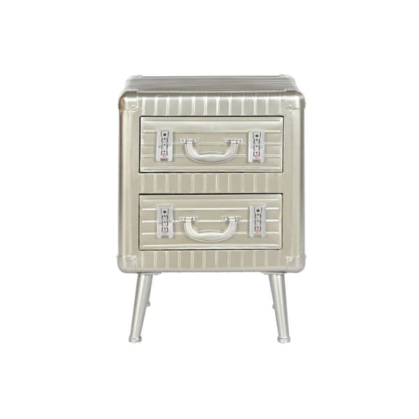 Natbord Home ESPRIT Sølvfarvet Metal Træ MDF 46 x 39 x 63 cm