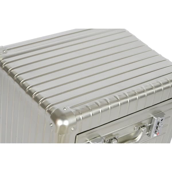 Natbord Home ESPRIT Sølvfarvet Metal Træ MDF 46 x 39 x 63 cm