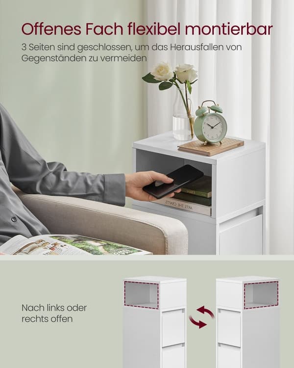Smalt sängbord med 2 lådor av woolwit