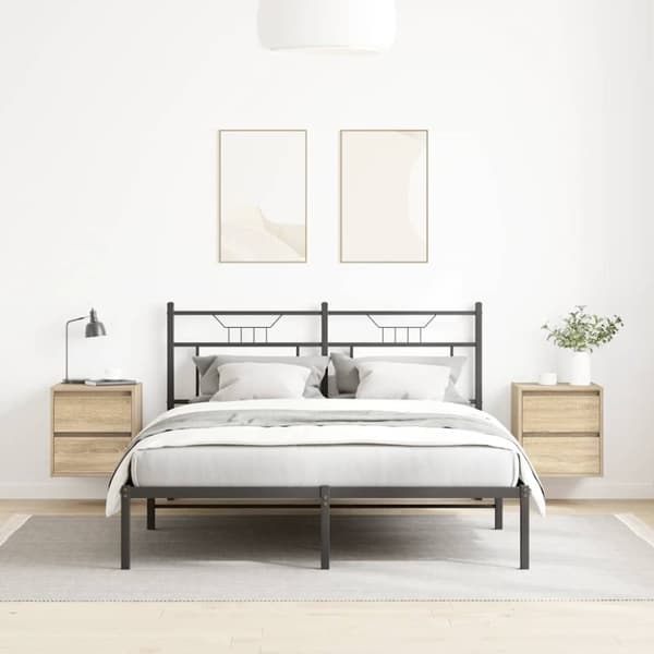 vidaXL væghængte sengeborde 2 stk. 38x34x40 cm sonoma-eg