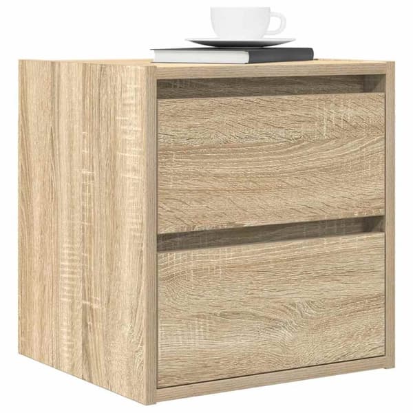 vidaXL væghængte sengeborde 2 stk. 38x34x40 cm sonoma-eg