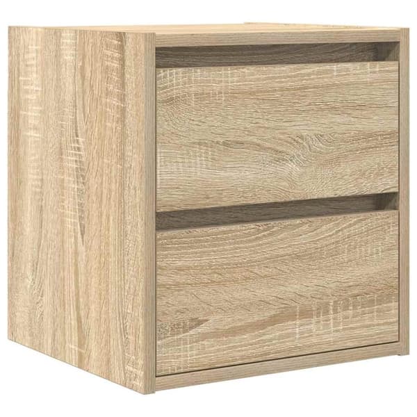 vidaXL væghængte sengeborde 2 stk. 38x34x40 cm sonoma-eg