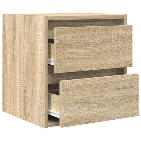 vidaXL væghængte sengeborde 2 stk. 38x34x40 cm sonoma-eg