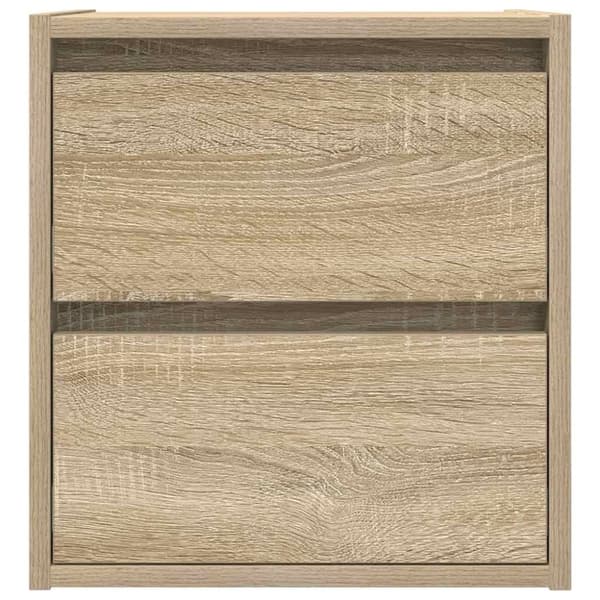 vidaXL væghængte sengeborde 2 stk. 38x34x40 cm sonoma-eg