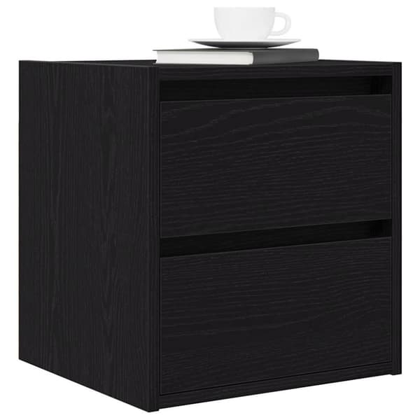 vidaXL Seinäkiinnitettävät yöpöydät 2 kpl musta tammi 38x34x40 cm