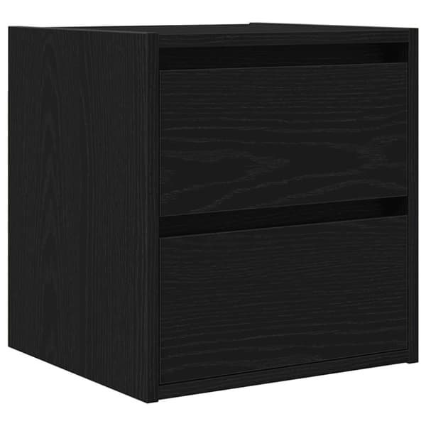 vidaXL Seinäkiinnitettävät yöpöydät 2 kpl musta tammi 38x34x40 cm