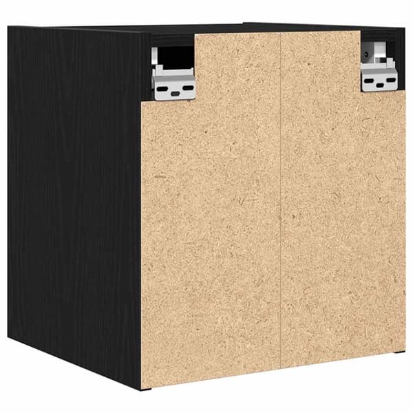vidaXL Seinäkiinnitettävät yöpöydät 2 kpl musta tammi 38x34x40 cm