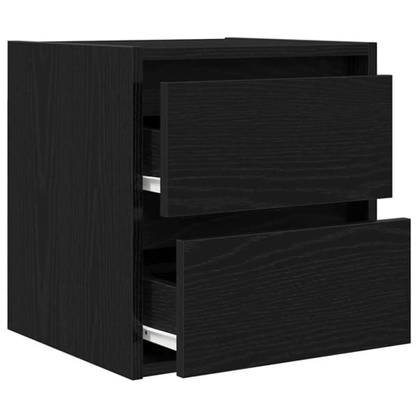 vidaXL Veggmontert nattbord 2 stk svart eik 38x34x40 cm