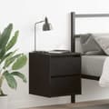 Miniatyrbilde 2 av 11: vidaXL Veggmontert nattbord 2 stk svart eik 38x34x40 cm