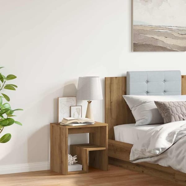 vidaXL Nattbord artisan eik 40x30x40 cm konstruert tre
