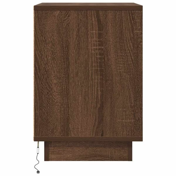 vidaXL Sengeskab med LED-lys Brun Eg 38x34x50 cm