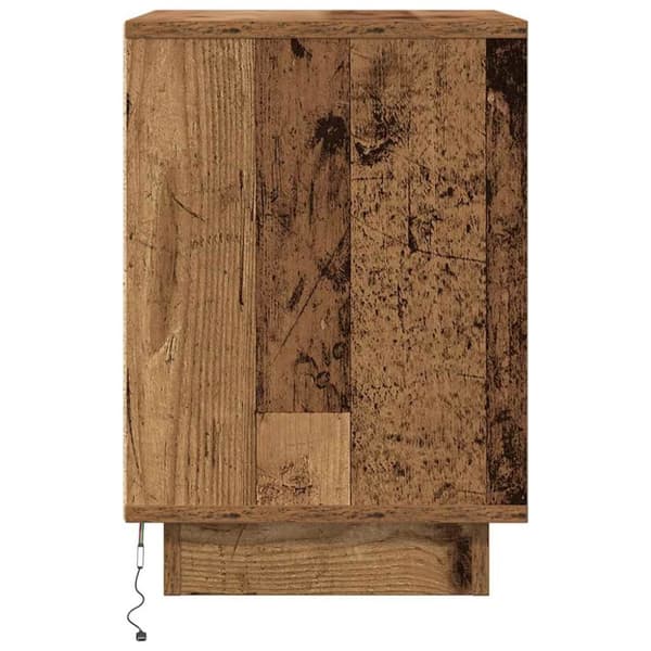 vidaXL sengeskabe 2 stk. med LED-lys 38x34x50 cm gammelt træ-look