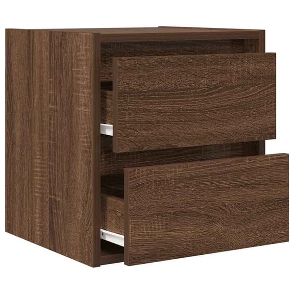 vidaXL væghængte sengeborde 2 stk. 38x34x40 cm brun egetræsfarve