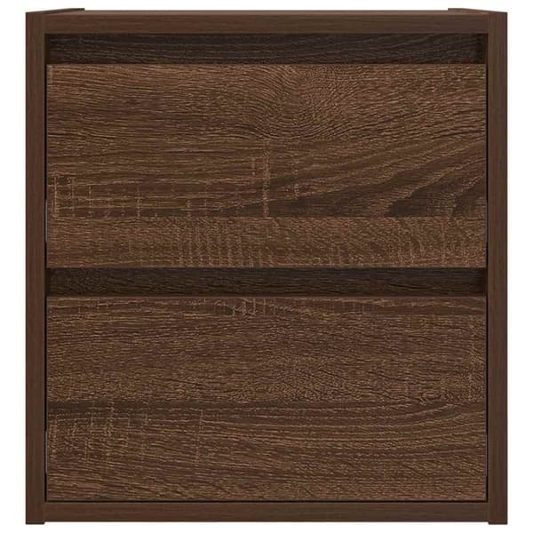 vidaXL væghængte sengeborde 2 stk. 38x34x40 cm brun egetræsfarve
