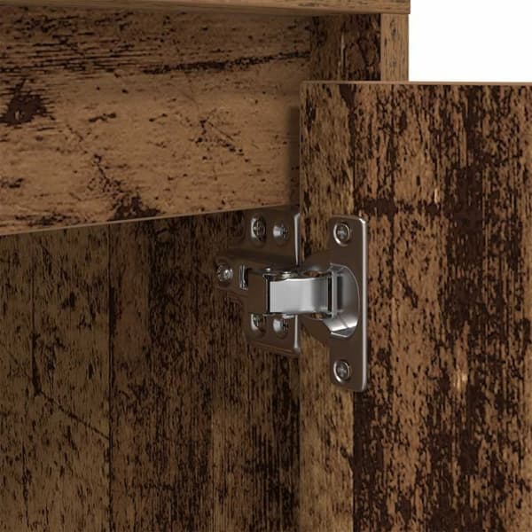 vidaXL Yöpöytäkaappi LED-valoilla Vanha puu 38x34x50 cm