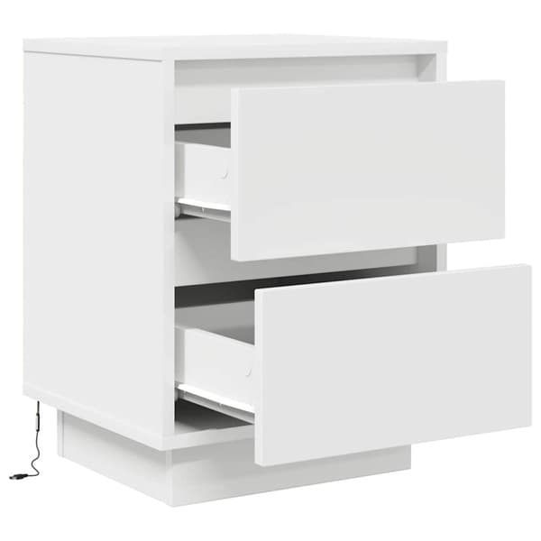 vidaXL sengeskabe 2 stk. med LED-lys 38x34x50 cm hvid