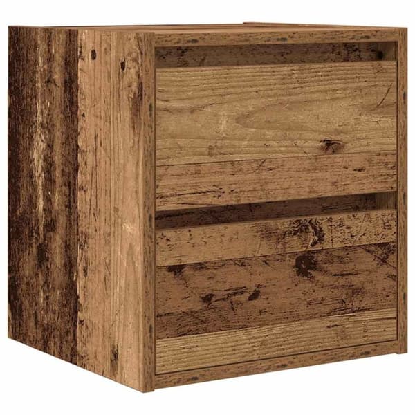 vidaXL Veggmontert nattbord gammelt tre 38x34x40 cm