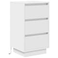 Miniatyrbillede 4 af 11: vidaXL sengeskab med LED-lys 38x34x65 cm hvid