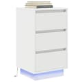 Miniatyrbillede 6 af 11: vidaXL sengeskab med LED-lys 38x34x65 cm hvid