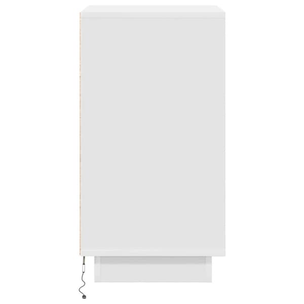 vidaXL sengeskab med LED-lys 38x34x65 cm hvid