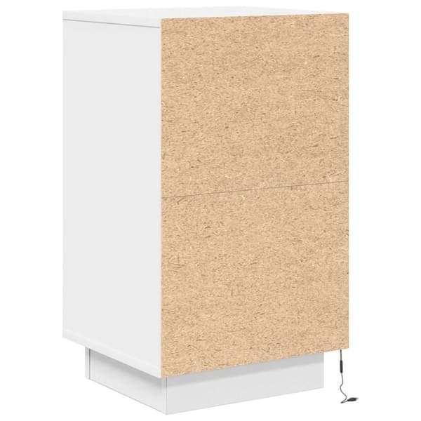 vidaXL sengeskab med LED-lys 38x34x65 cm hvid
