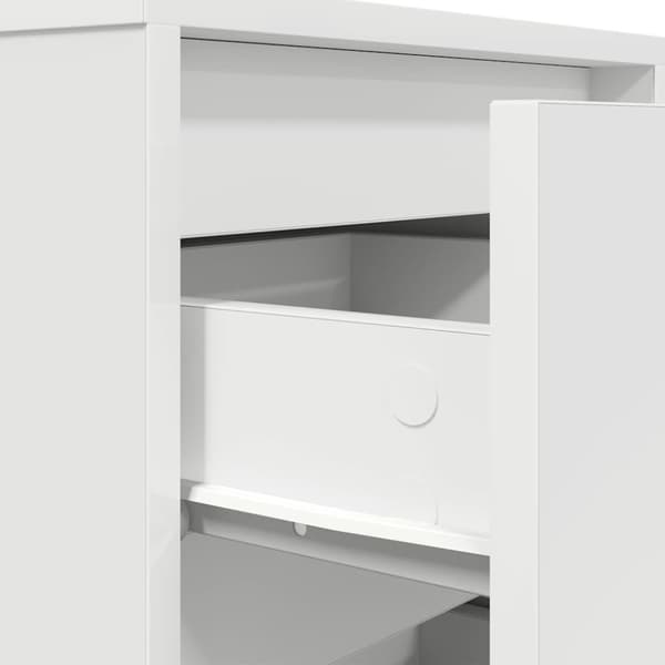 vidaXL sengeskab med LED-lys 38x34x65 cm hvid