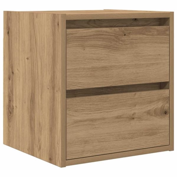 vidaXL Veggmontert nattbord artisan eik 38x34x40 cm