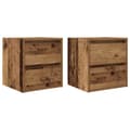 Miniatyrbilde 3 av 11: vidaXL Veggmonterte nattbord 2 stk gammelt tre 38x34x40 cm