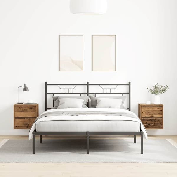 vidaXL Veggmonterte nattbord 2 stk gammelt tre 38x34x40 cm
