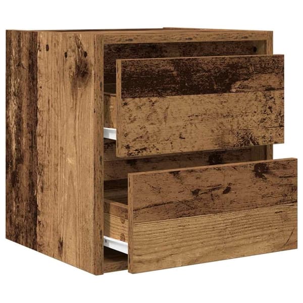 vidaXL Veggmonterte nattbord 2 stk gammelt tre 38x34x40 cm