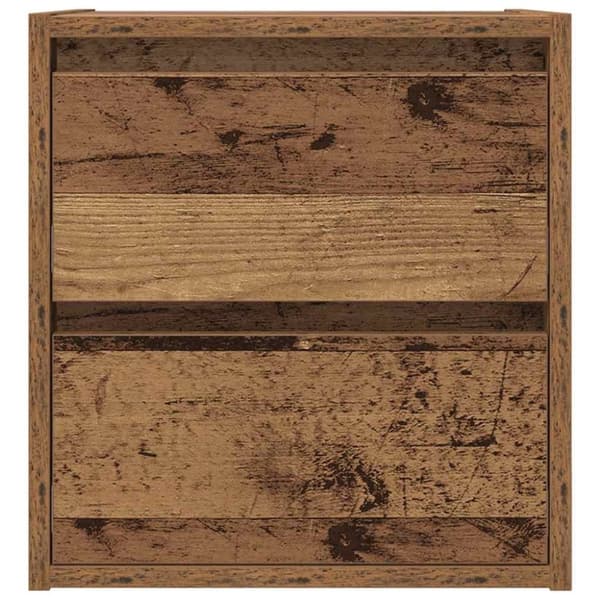 vidaXL Veggmonterte nattbord 2 stk gammelt tre 38x34x40 cm