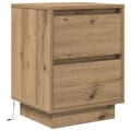 Miniatyrbillede 8 af 11: vidaXL sengeskabe 2 stk. med LED-lys 38x34x50 cm kunsteg