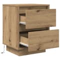Miniatyrbillede 9 af 11: vidaXL sengeskabe 2 stk. med LED-lys 38x34x50 cm kunsteg