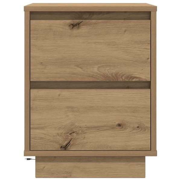 vidaXL sengeskabe 2 stk. med LED-lys 38x34x50 cm kunsteg