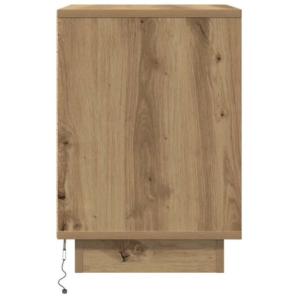 vidaXL sengeskabe 2 stk. med LED-lys 38x34x50 cm kunsteg